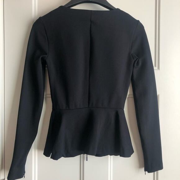 Armani Exchange peplum zip long sleeve top - Picture 6 of 8